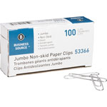 Business Source Paper Clips, Jumbo, Nonskid, 1000/PK, Silver view 1