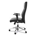 Basyx by Hon Define Executive High-Back Leather Chair, Supports up to 250 lbs., Black Seat/Black Back, Polished Chrome Base view 1