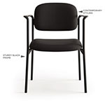 Basyx by Hon VL616 Stacking Guest Chair with Arms, Charcoal Seat/Charcoal Back, Black Base view 1