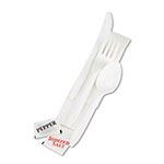 Boardwalk Cutlery Kit, Plastic Fork/Spoon/Knife/Salt/PePolypropyleneer/Napkin, White, 250/Carton view 2