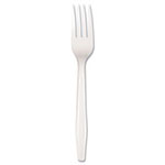 Boardwalk Mediumweight Polystyrene Cutlery, Fork, White, 100/Box view 1