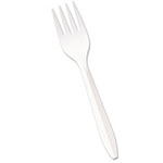 Boardwalk Mediumweight Polypropylene Cutlery, Fork, White, 1000/Carton view 1