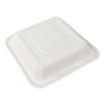 Boardwalk Bagasse PFAS-Free Food Containers, 1-Compartment, 9 x 1.93 x 9, White, Bamboo/Sugarcane, 100/Carton view 1