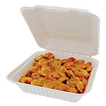 Boardwalk Bagasse PFAS-Free Food Containers, 1-Compartment, 9 x 1.93 x 9, White, Bamboo/Sugarcane, 100/Carton view 2