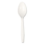 Boardwalk Heavyweight Polystyrene Cutlery, Teaspoon, White, 1000/Carton view 1