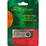 Compucessory Flash Drive, 4GB, Black/Aluminum view 1