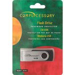Compucessory Flash drive, 16GB, Password Protected, Black/Aluminum view 1