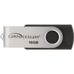 Compucessory Flash drive, 16GB, Password Protected, Black/Aluminum view 2