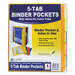 C-Line Binder Pocket With Write-On Index Tabs, 9.88 x 11.38, Assorted, 5/Set view 4