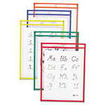 C-Line Reusable Dry Erase Pockets, 9 x 12, Assorted Primary Colors, 5/Pack view 2