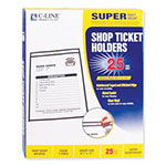 C-Line Shop Ticket Holders, Stitched, Both Sides Clear, 50 Sheets, 8 1/2 x 11, 25/Box view 1