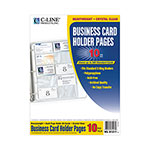 C-Line Business Card Binder Pages, Holds 20 Cards, 8 1/8 x 11 1/4, Clear, 10/Pack view 3