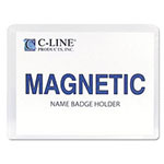 C-Line Magnetic Name Badge Holder Kit, Horizontal, 4w x 3h, Clear, 20/Box view 1