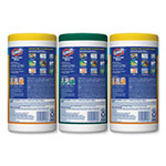 Clorox Disinfecting Wipes, 7 x 8, Fresh Scent/Citrus Blend, 75/Canister, 3/Pk view 4