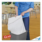 Glad ForceFlex Tall Kitchen Drawstring Bags, 13 gal, .82mil, 24 x 24 7/8 White 100/BX view 2