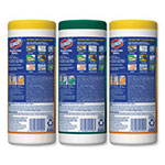 Clorox Disinfecting Wipes, 7 x 8, Fresh Scent/Citrus Blend, 35/Canister, 3/Pack view 2