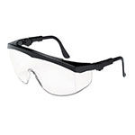 MCR Safety Tomahawk Wraparound Safety Glasses, Black Nylon Frame, Clear Lens, 12/Box view 1