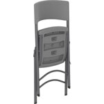 Dorel Zown Classic Commercial Resin Folding Chair - Gray Seat - Gray Back - Gray Steel, High Density Resin, High-density Polyethylene (HDPE) Frame - Four-legged Base - 1 Each view 1