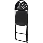 Dorel Zown Premium Fan Back Folding Chair, Black, 8/Carton view 1