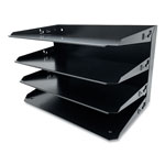 Coin-Tainer Steel Horizontal File Organizer, 4 Sections, Legal Size Files, 15 x 8.66 x 9.25, Black view 1