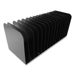 Coin-Tainer Steel Vertical File Organizer, Flat, 15 Sections, Letter Size Files, 16 x 6.25 x 6.5, Black view 2
