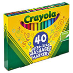 Crayola Ultra-Clean Washable Markers, Fine Bullet Tip, Classic Colors, 40/Set view 1