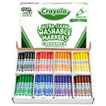 Crayola Ultra-Clean Washable Marker Classpack, Broad Bullet Tip, Assorted Colors, 200/Box view 2