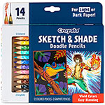 Crayola Sketch & Shade Doodle Pencils - 2H, HB Lead - Graphite Lead - Multicolor Barrel - 14 / Pack view 1