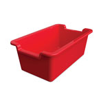 Deflecto Antimicrobial Rectangle Storage Bin, Red view 1