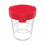Deflecto Antimicrobial No Spill Paint Cup, 3.46 w x 3.93 h, Red view 2