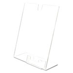 Deflecto Superior Image Slanted Sign Holder with Business Card Holder, 8.5w x 4.5d x 11h, Clear view 4