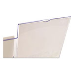 Deflecto Superior Image Slanted Sign Holder with Side Pocket, 13.5w x 4.25d x 10.88h, Clear view 2