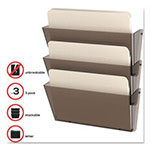 Deflecto Unbreakable DocuPocket 3-Pocket Wall File, Letter, 14 1/2 x 3 x 6 1/2, Smoke view 2