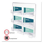 Deflecto 6-Pocket Business Card Holder, 480 Card Cap, 8 1/2 x 9 3/4 x 1 5/8, Clear view 1
