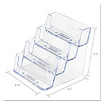 Deflecto 4-Pocket Business Card Holder, 200 Card Cap, 3 15/16 x 3 3/4 x 3 1/2, Clear view 3