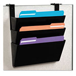 Deflecto DocuPocket Stackable Three-Pocket Partition Wall File, Letter, 13 x 4 x 7, Black view 2