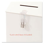 Deflecto Suggestion Box Literature Holder w/Locking Top, 13 3/4 x 3 5/8 x 13, White view 5