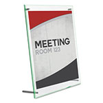 Deflecto Superior Image Beveled Edge Sign Holder, Letter Insert, Clear/Green-Tinted Edges view 4