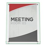 Deflecto Superior Image Beveled Edge Sign Holder, Letter Insert, Clear/Green-Tinted Edges view 5