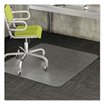 Deflecto DuraMat Moderate Use Chair Mat, Low Pile Carpet, Flat, 36 x 48, Lipped, Clear view 2
