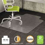 Deflecto DuraMat Moderate Use Chair Mat for Low Pile Carpet, 45 x 53, Wide Lipped, Clear orginal image