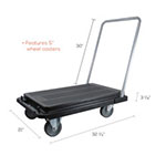 Deflecto Heavy-Duty Platform Cart, 500 lb Capacity, 21 x 32.5 x 37.5, Black view 3