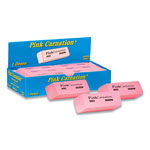 Dixon Pink Carnation Erasers, For Pencil Marks, Rectangular Block, Medium, Pink, Dozen view 1
