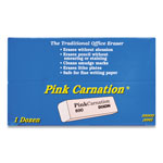 Dixon Pink Carnation Erasers, For Pencil Marks, Rectangular Block, Medium, Pink, Dozen view 2