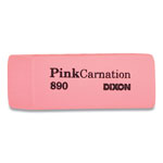 Dixon Pink Carnation Erasers, For Pencil Marks, Rectangular Block, Medium, Pink, Dozen view 3