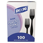 Dixie Plastic Cutlery, Heavy Mediumweight Forks, Black, 1,000/Carton view 1