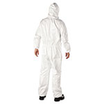 Dupont Tyvek Elastic-Cuff Hooded Coveralls, HD Polyethylene, White, X-Large, 25/Carton view 1