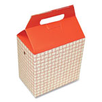 Dixie Take-Out Barn One-Piece Paperboard Food Box, Basket-Weave Plaid Theme, 8 x 5 x 8, Red/White, 125/Carton orginal image