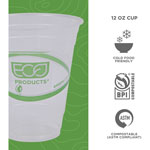 Eco-Products GreenStripe Cold Cups - 12 fl oz - 50 / Pack - Clear - Polylactic Acid (PLA) - Cold Drink view 1