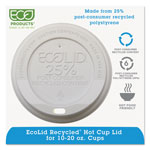 Eco-Products EcoLid 25% Recy Content Hot Cup Lid, White, F/10-20oz, 100/PK, 10 PK/CT orginal image